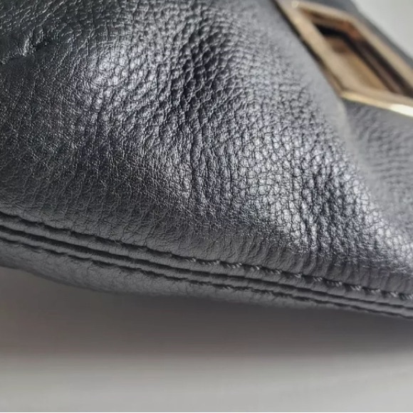 Michael Kors Black Pebbled Leather Envelope Clutch - Picture 6 of 7